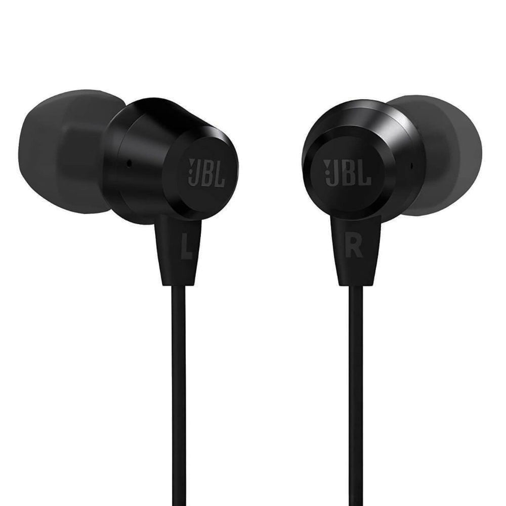 Fone de Ouvido JBL Tune T110 Intra-Auricular - Preto ‎JBLT110BLK Com Microfone Preto