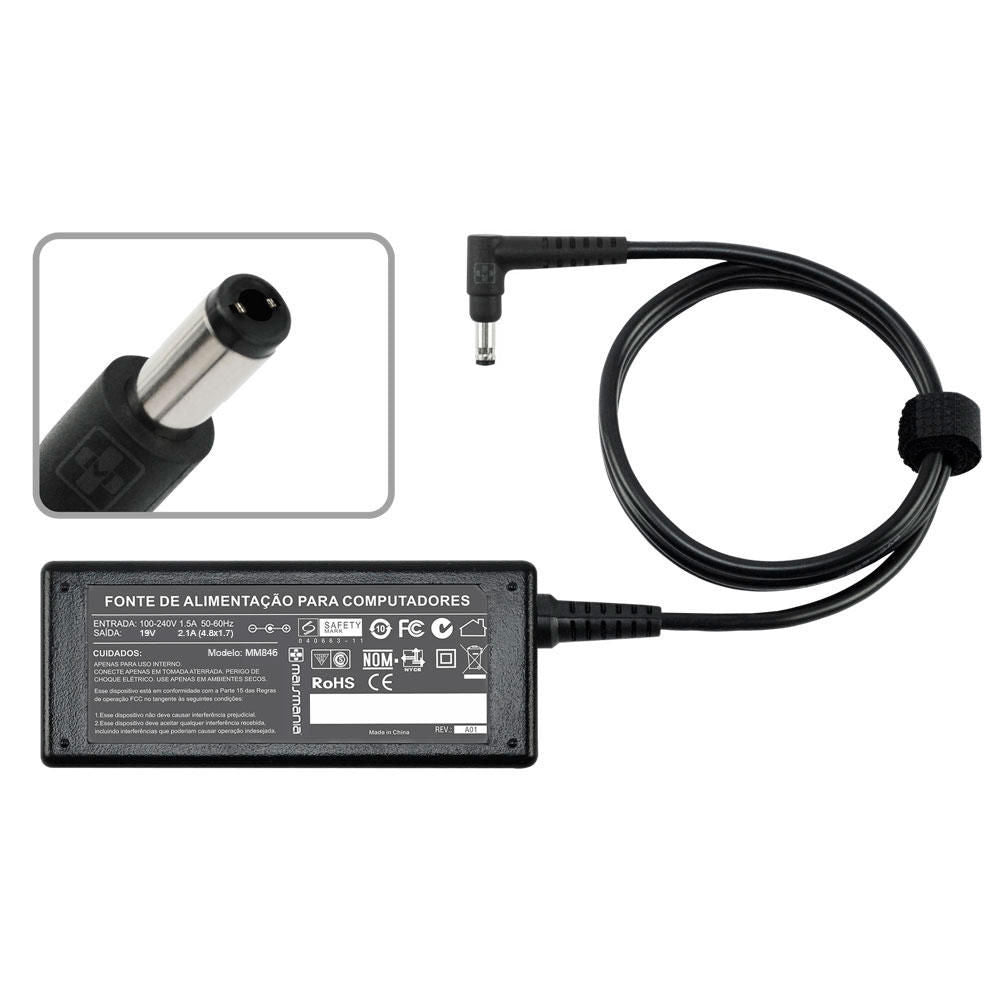 Fonte Notebook Itautec Positivo 19v 2,1a Pino 4.8mm X 1.7