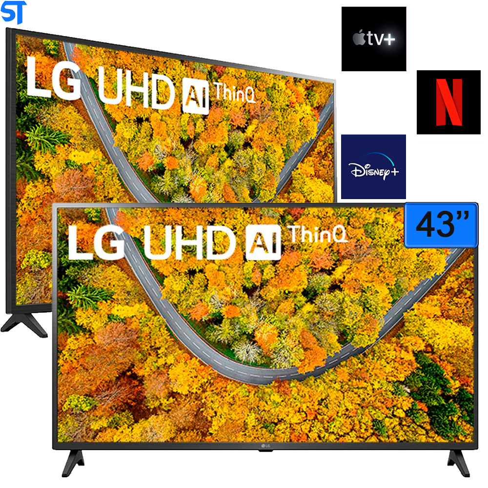 Smart TV LG 43´ 4K UHD 43UP7500, com WiFi e Bluetooth, HDR, ThinQAI Compatível com Inteligência Artificial - 43UP7500PS