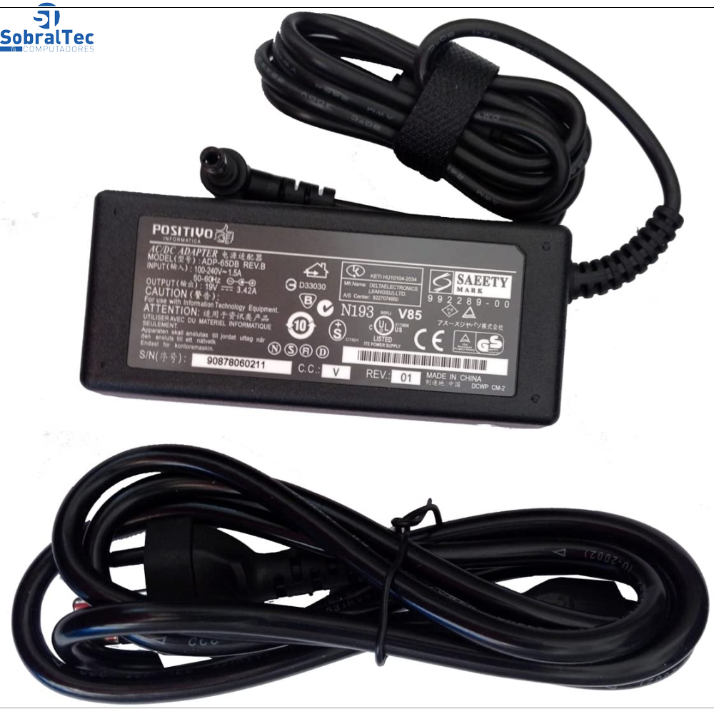 Fonte Notebook Positivo Cce -Sti-Tosh 19v 3.42a Plug 5.5x2.5mm