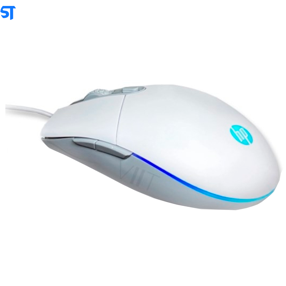 Mouse HP Gamer USB M260 Branco - Sensor Óptico Ambidestro Resoluções até 6400 DPI e Iluminação RGB