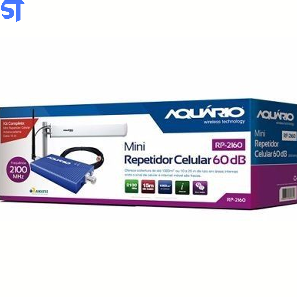 Mini Repetidor de Sinal Celular 3G 2100MHz 60DB R2160