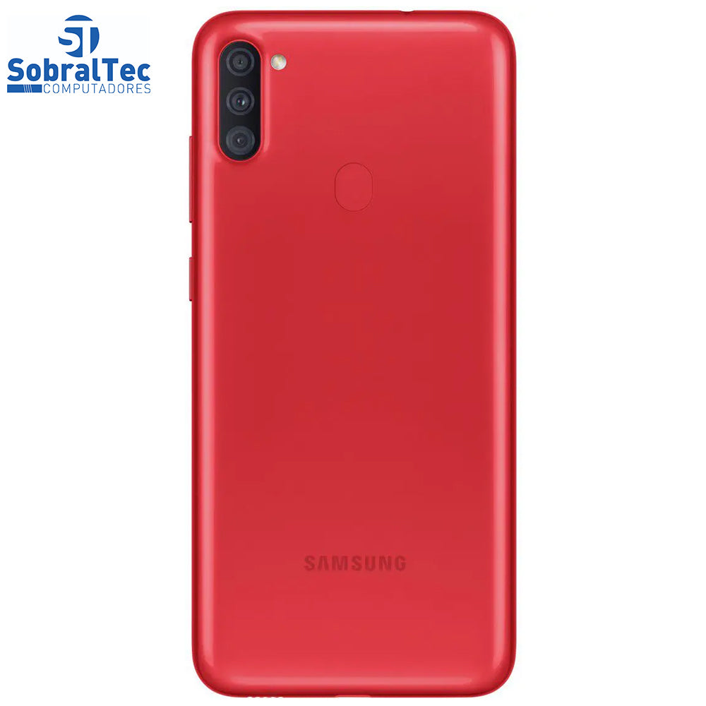 Smartphone Samsung Galaxy A11 Vermelho 64GB - Câmera Tripla+Selfie 8MP Tela 6.4" Leitor de Digital Octa Core Android 10