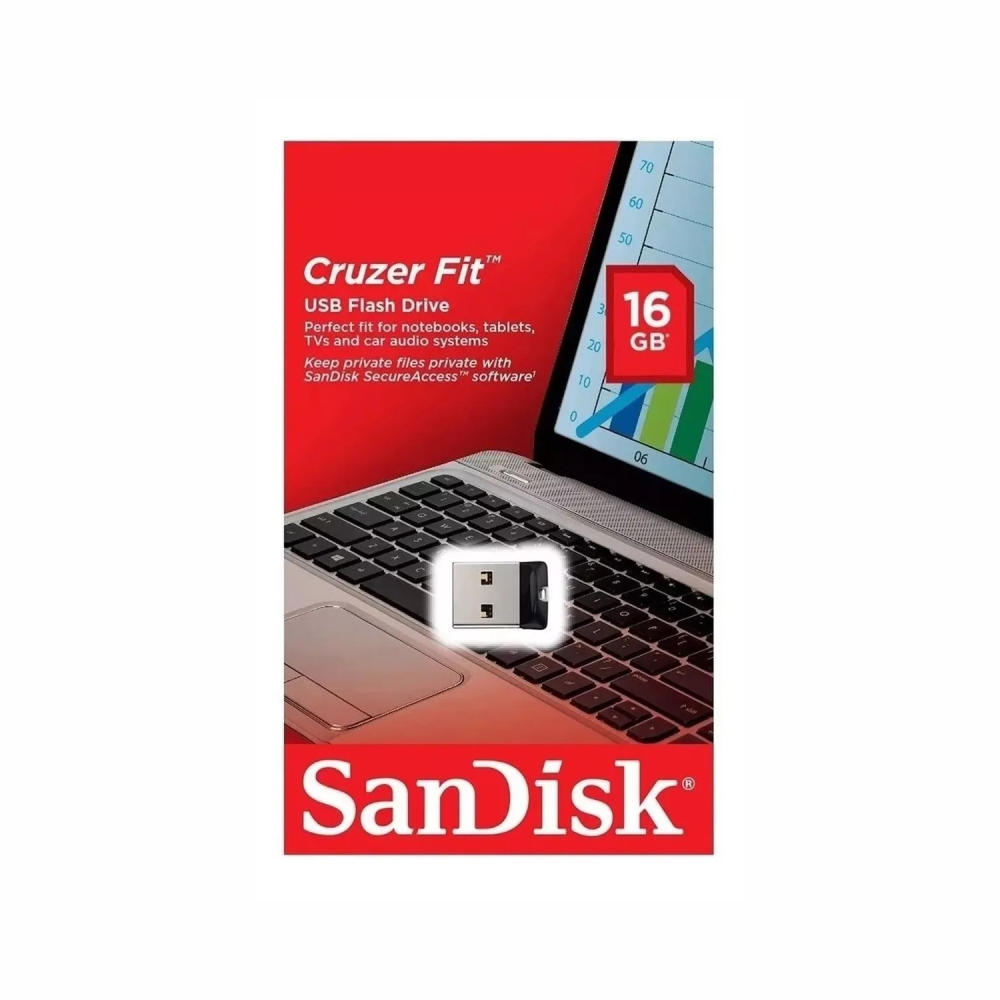 Pen Driver Nano 16 GB Sandisk Cruzer Fit Usb Flash Drive