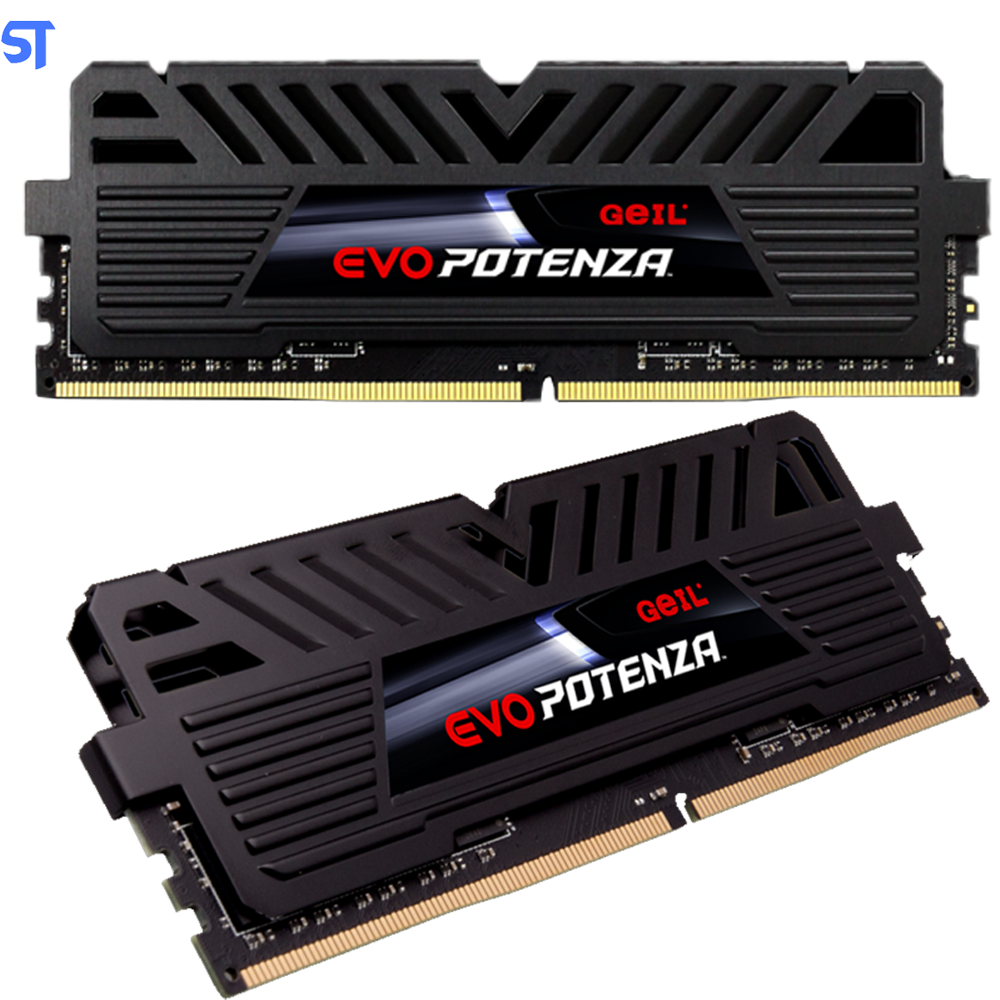Memória Ram Desktop DDR4 Geil Evo Potenza, 8GB, 3200MHz, Black, GAPB48GB3200C16BSC