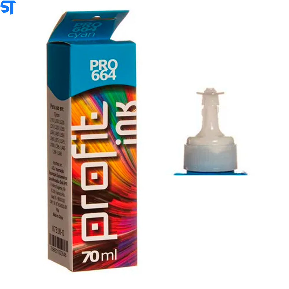 Refil Tinta Corante Epson-Hp Et 365-664 Profit Cyano 70ml