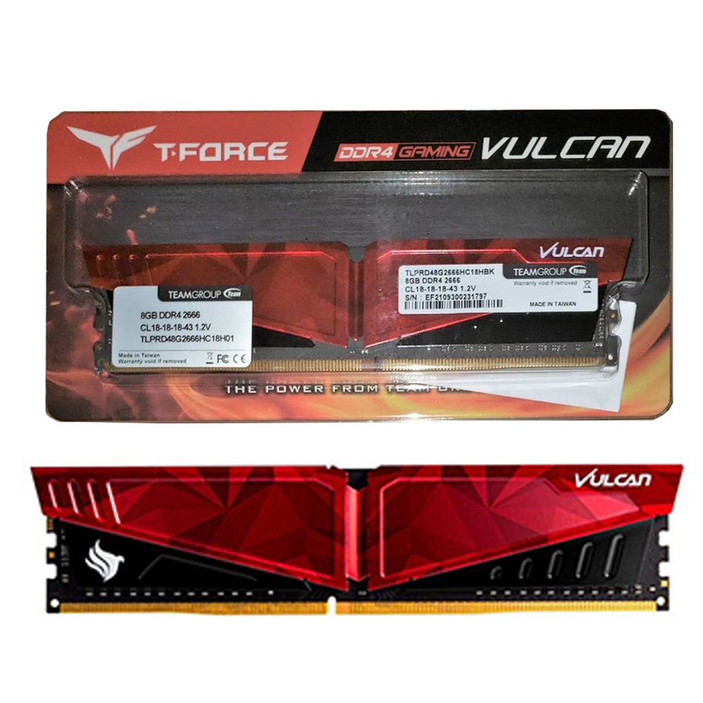Memória Ram Desktop 8GB DDR4 2666 TLPRD48G2666HC18HBK Vulcan