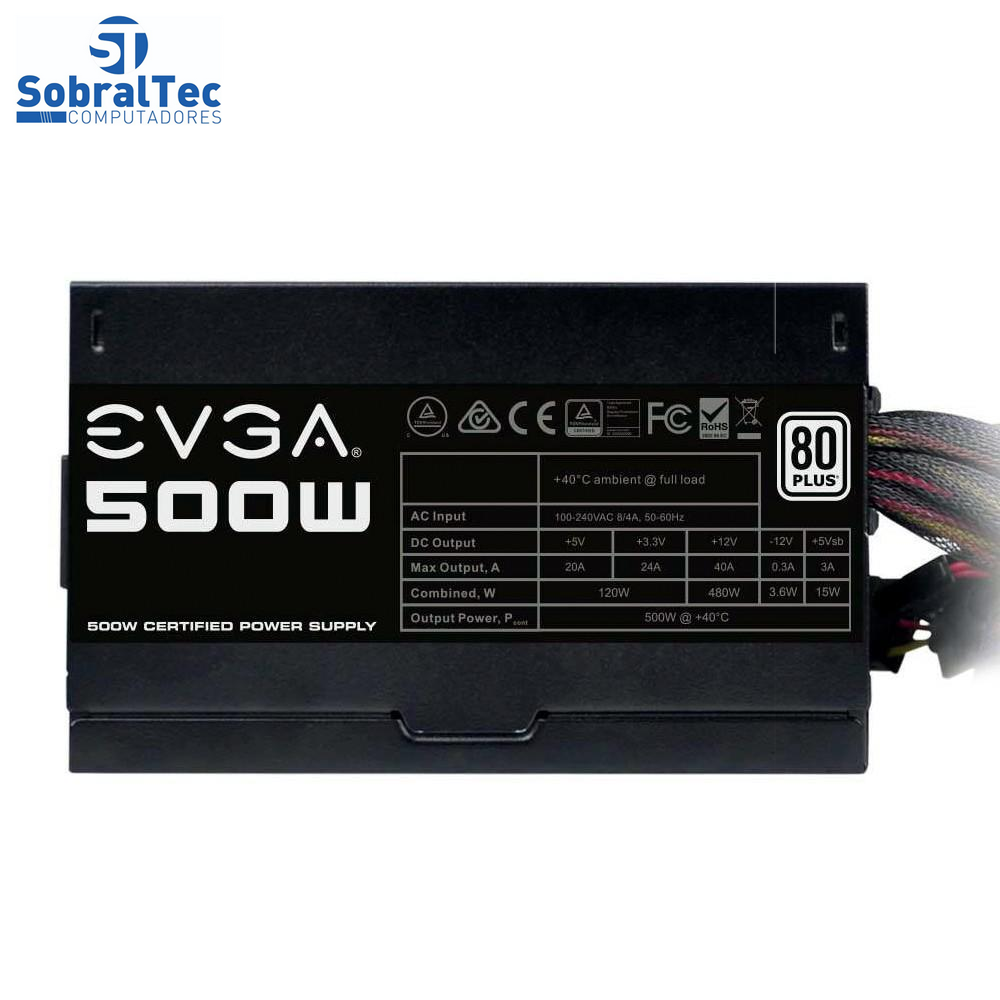 Fonte Real ATX 500W EVGA 80PLUS White 100-W1-0500-KR