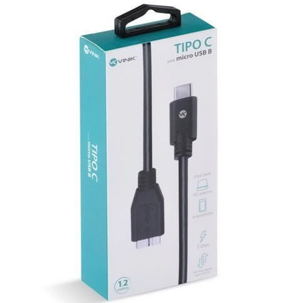 Cabo USB-C para HD Externo (Micro USB-B) Vinik C32MUB-12 HD 3.0 1,2m