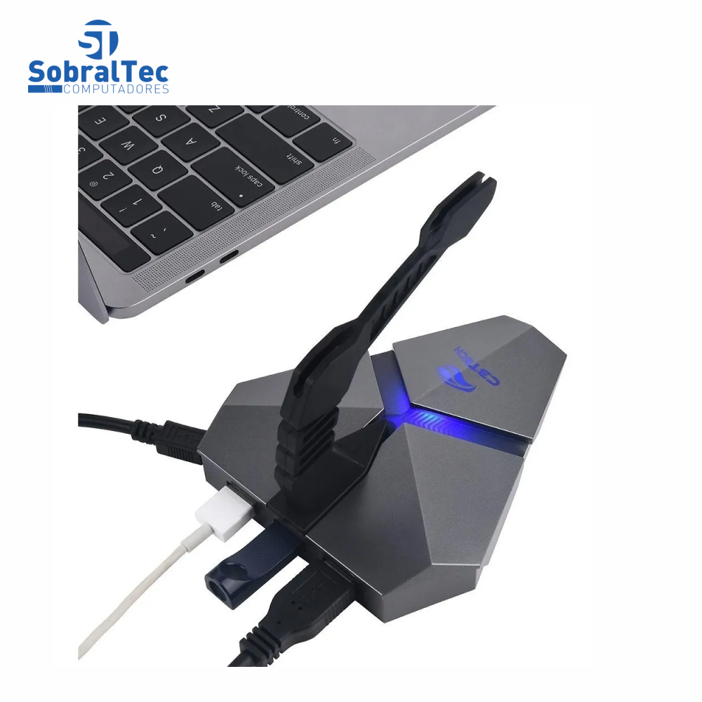 Mouse Bungee Usb Hub 3 Portas Leitor Micro Sd Mb-200si C3Tech