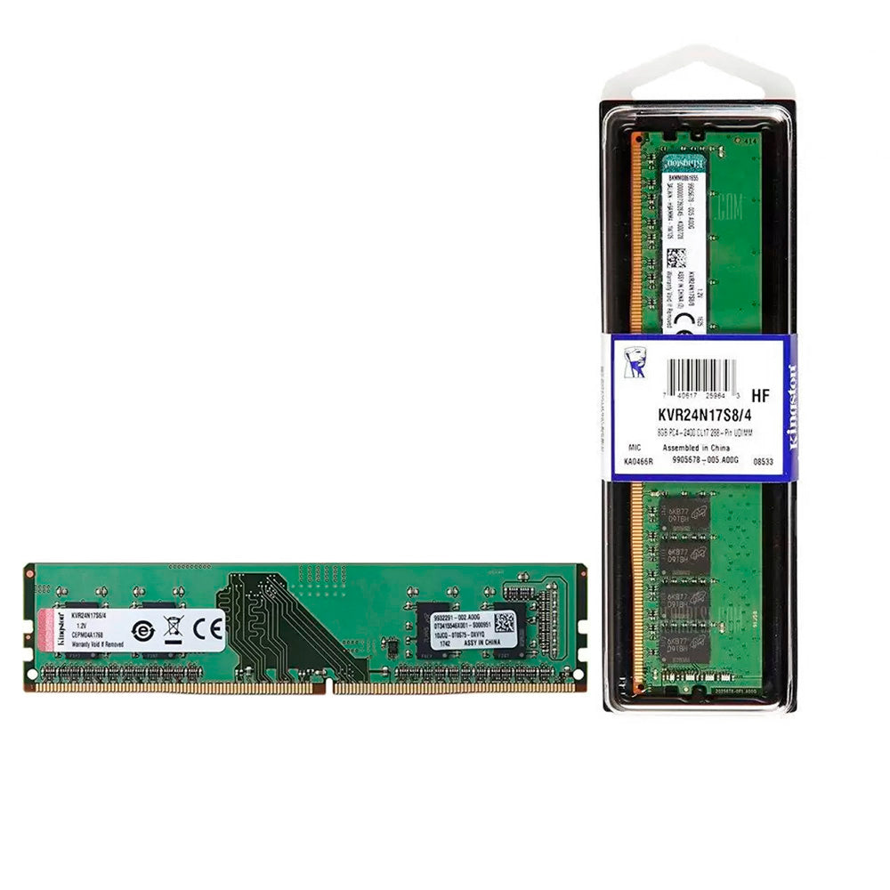 Memória Ram Desktop 4GB 2400MHz DDR4 Kingston KVR24N17S8/4 - Preta