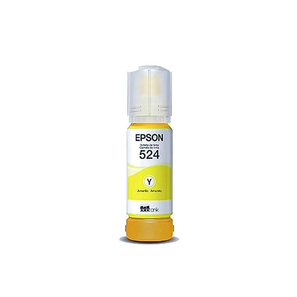 Refil de Tinta Epson 524 Amarelo Y 70ML Original T524120 Pigmentada Rendimento 6.000 Páginas L15150/ T524220/ T524320