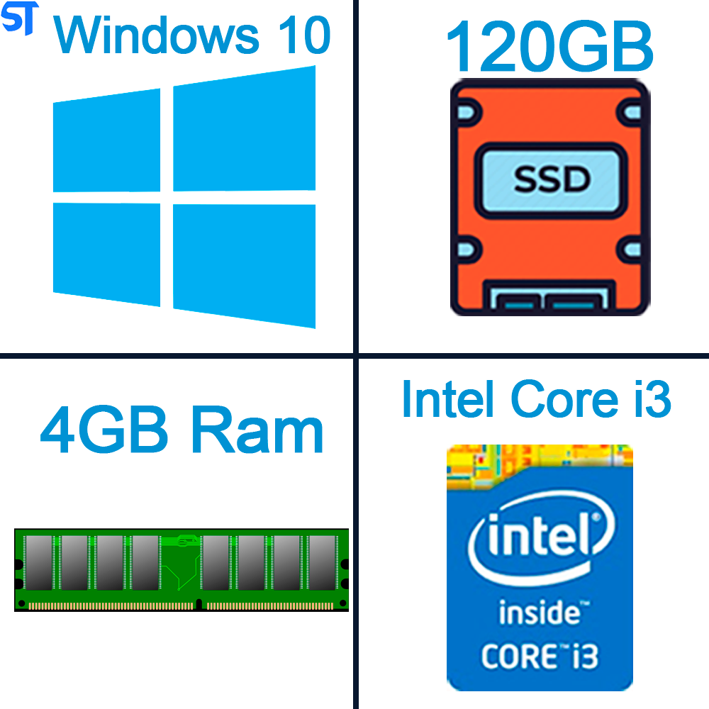 Computador Core i3-2100-HD SSD 120GB -Memória Ram 4GB- Windows 10