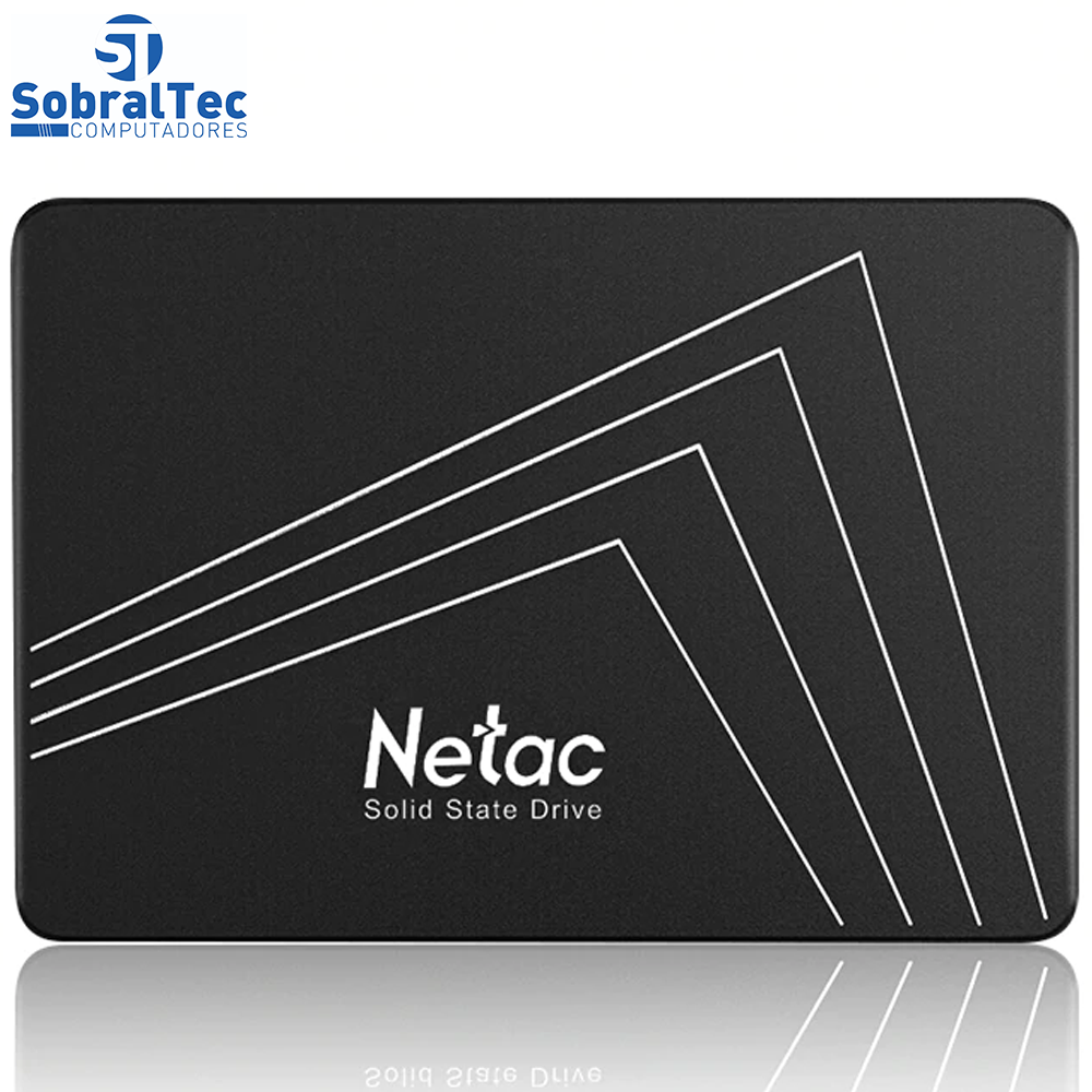 HD SSD 256Gb Netac Sata 3 500mb/s para Leitura e 490mb/s para Gravação Black