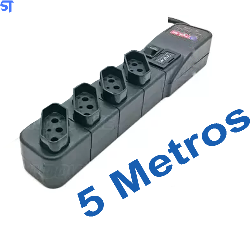 Protetor Eletrico Super Premium 4 Tomadas 5 Metros Emplac