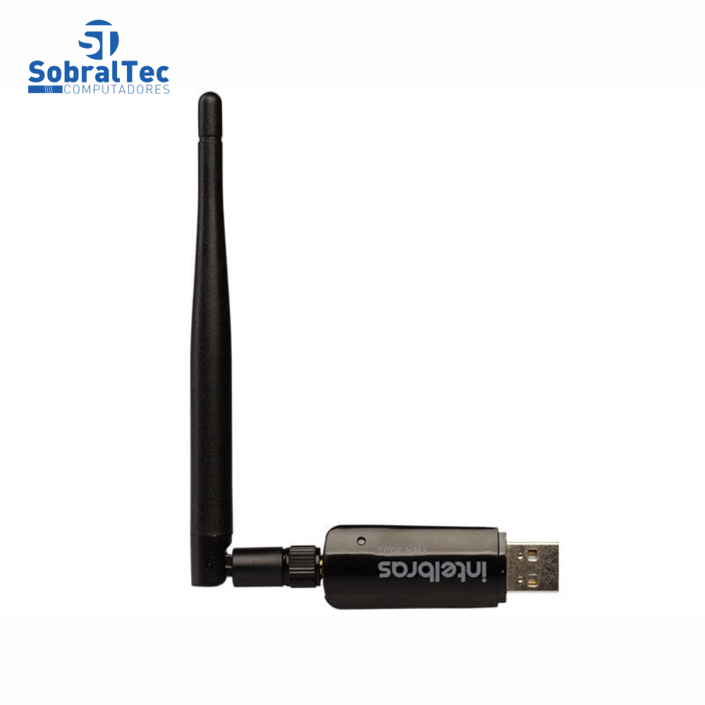 Adaptador Wi-Fi  USB Intelbras IWA 3001 Wireless 300Mbps Com Antena 3,5dBi Alto Ganho