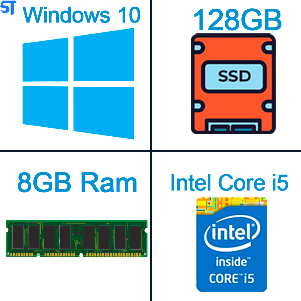 Computador Core i5-9400- HD SSD 128GB- Memória 8GB- GAB-Bg-2316 Windows 10 e Monitor de 17 Polegadas- Teclado e Mouse