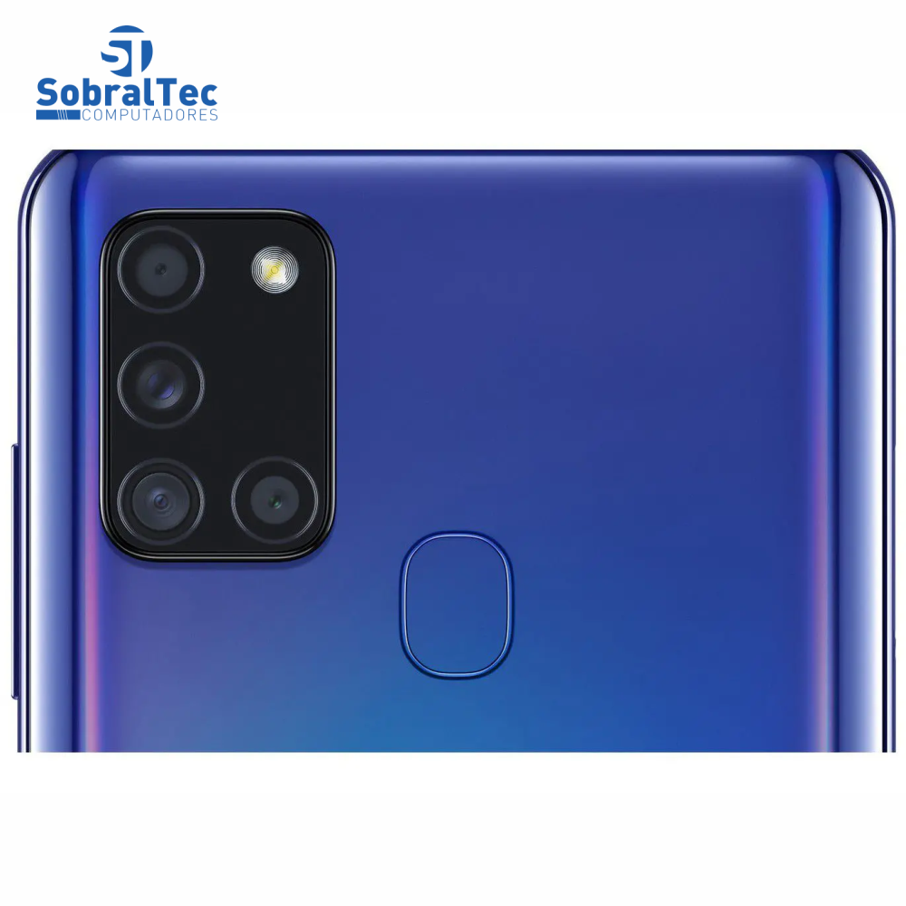Smartphone Samsung Galaxy A21s 64GB Azul 4G - 4GB RAM 6,5” Câm. Quádrupla + Selfie 13MP