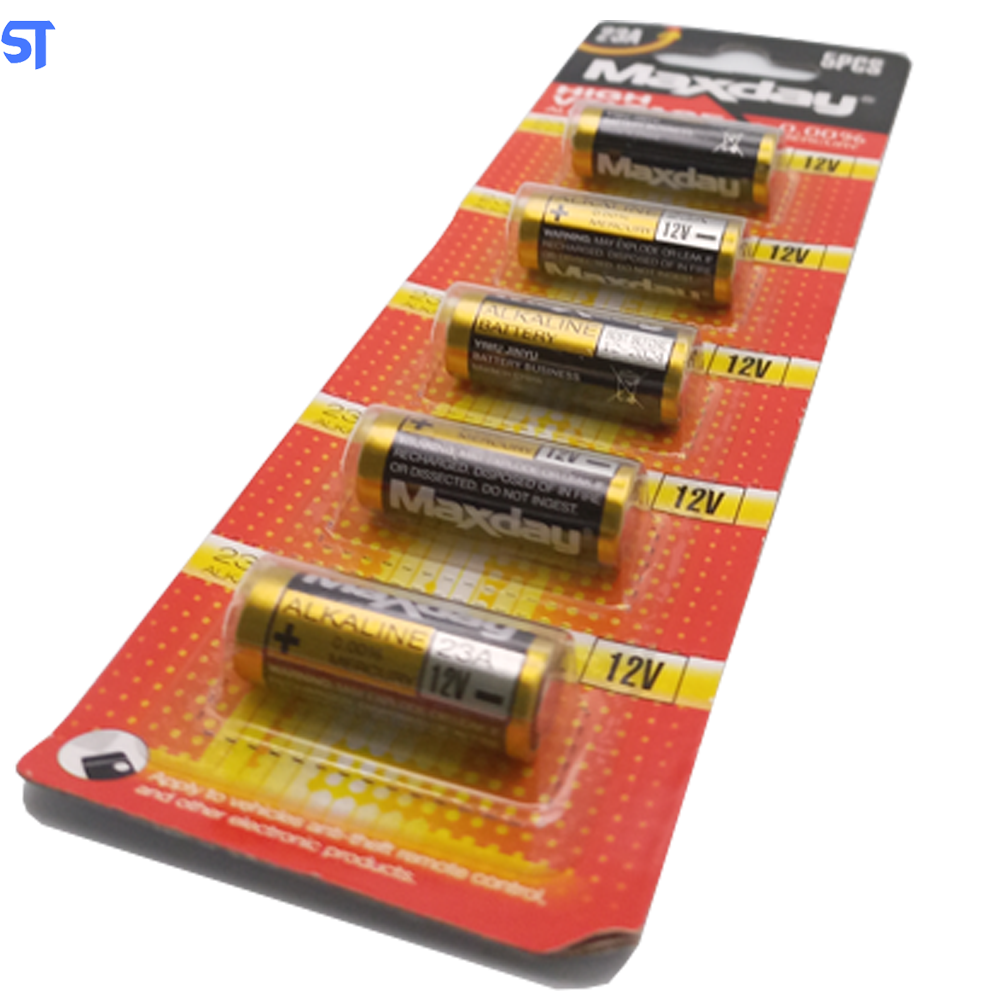 Cartela de Pilhas Alcalina MaxDay 23A 12V 5 Pcs