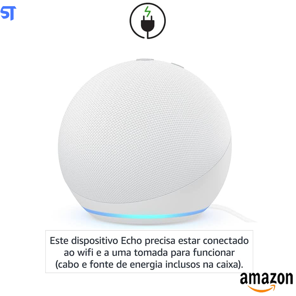 Echo Dot 4ª Geração Smart Speaker com Alexa Inteligência Artificial - Cor Branca
