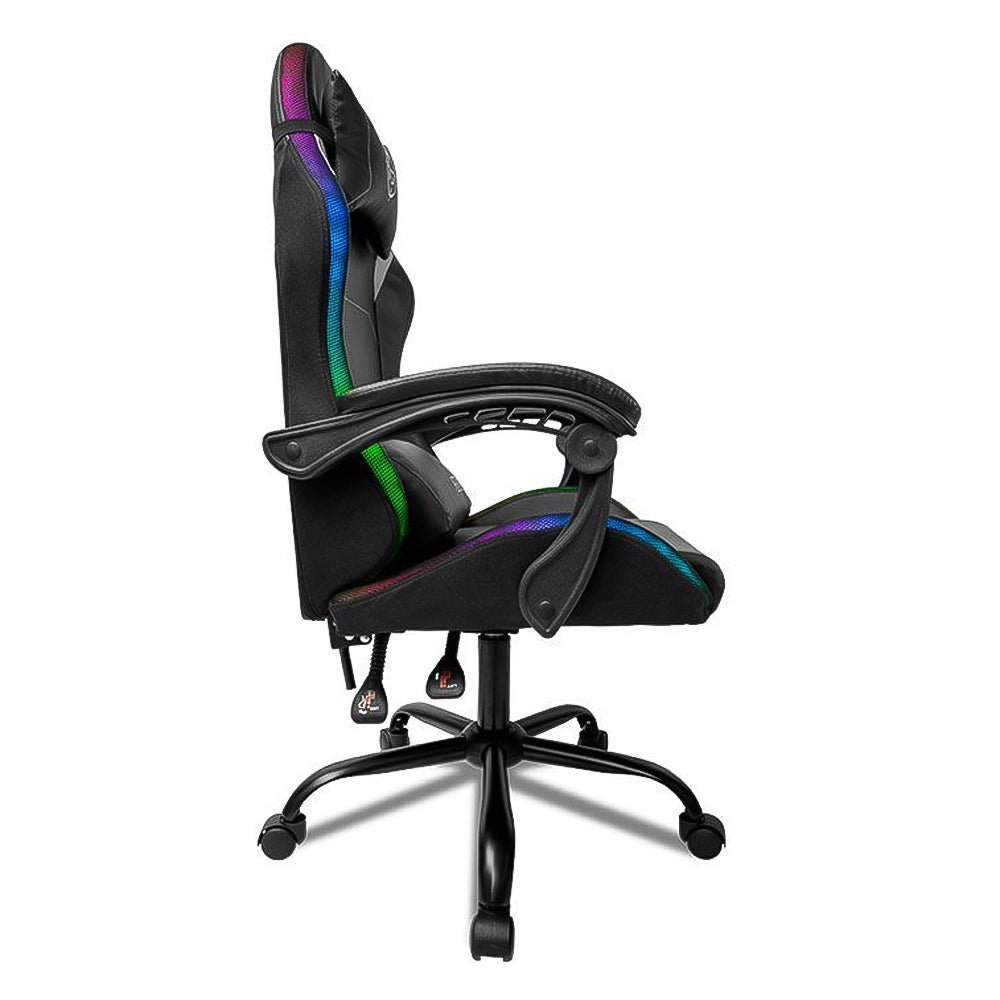 Cadeira Gamer TGT Heron, RGB, Reclinável Couro PU Preto, TGT-HR-RGB01
