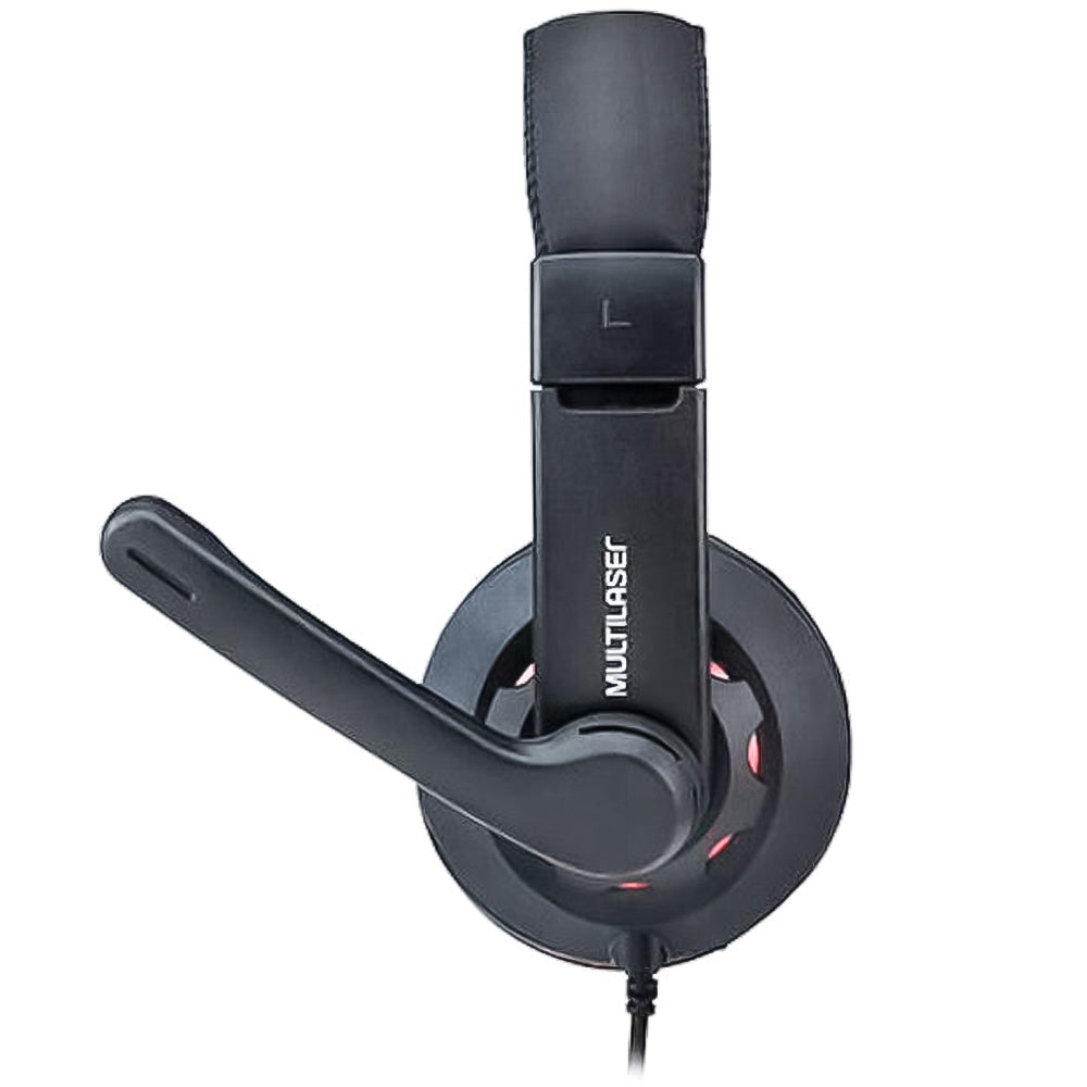 Fone de Ouvido Headset Gamer P3+P2 Preto e Vermelho Multilaser - PH335