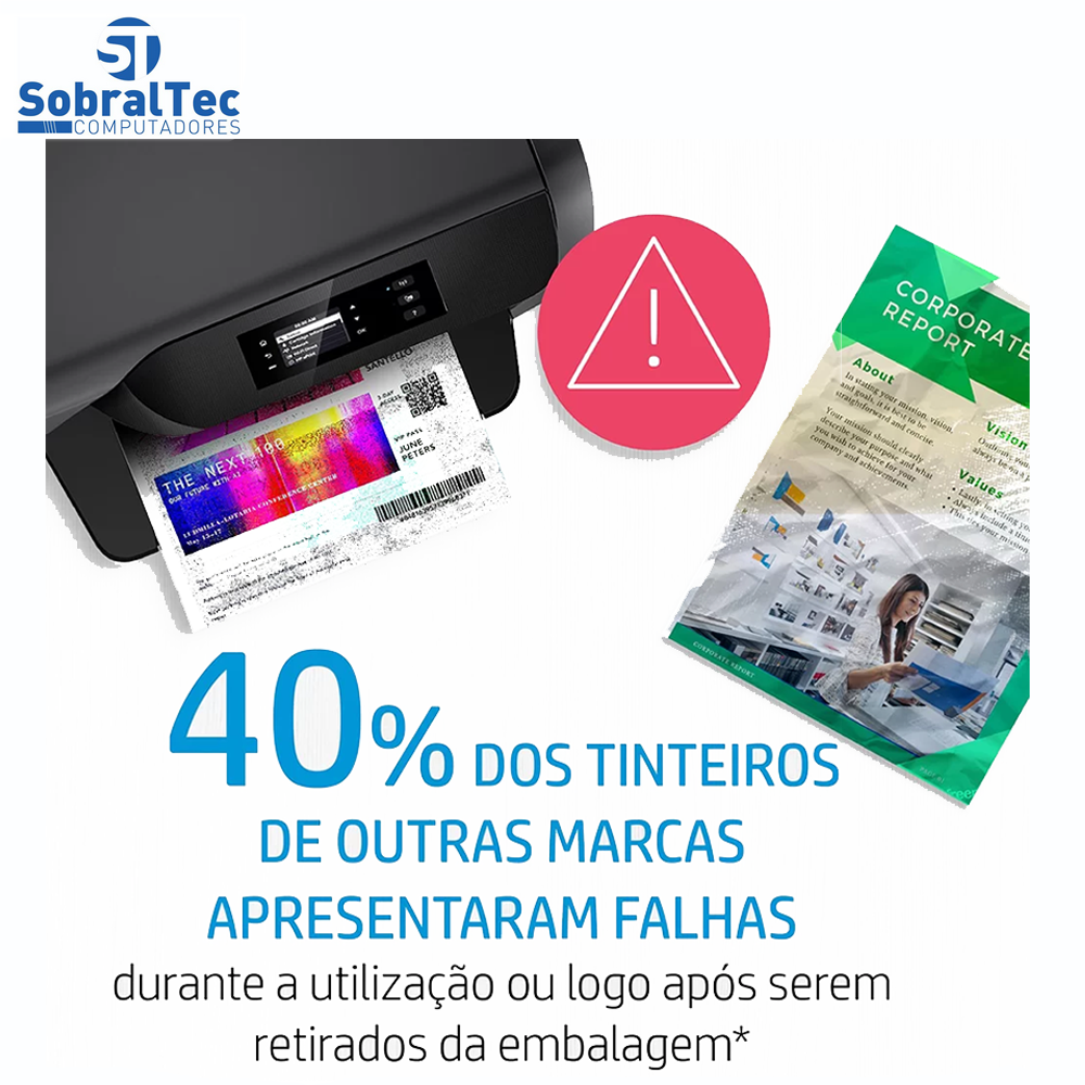 Cartucho HP 667 XL Preto Original (3YM81AB) Para HP Deskjet 2376, 2774, 2776, 6476