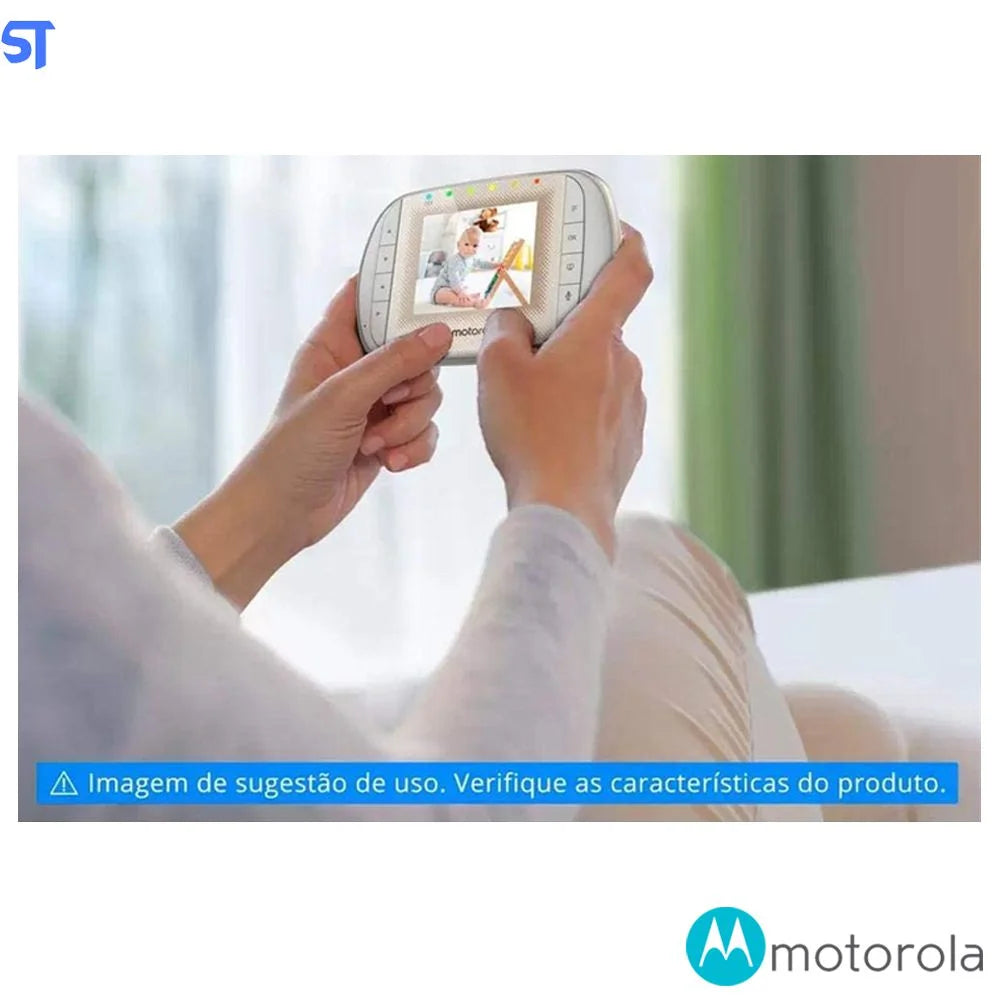 Babá Eletrônica Motorola  3'' MBP 30A - Motorola -Tela 3" - Comunicação Bidirecional Com Canções de Ninar- Branco