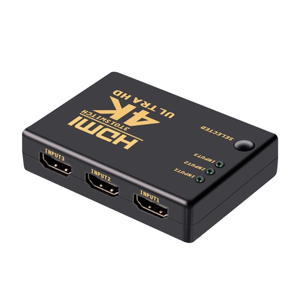 Switch Hdmi 3 Entrada 1 Saida 4k Com Controle Full Hd 3d 3x1