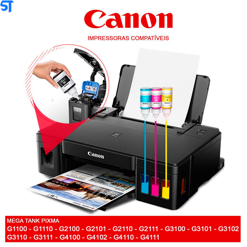 Garrafa de Tinta Canon GI 190M Magenta 7.000 Paginas para G1100 G1110 G2100 G2110 G3100 G3102 G3110 G3111 G4100 G4110