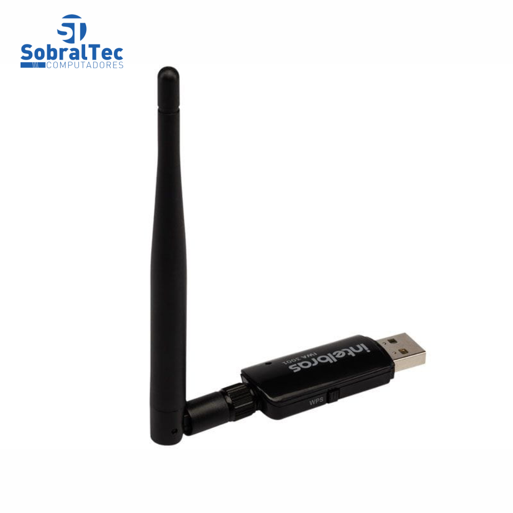 Adaptador Wi-Fi  USB Intelbras IWA 3001 Wireless 300Mbps Com Antena 3,5dBi Alto Ganho