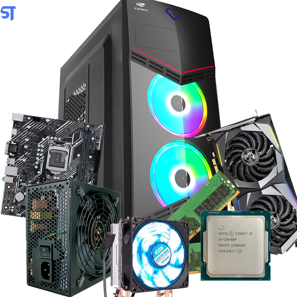 Kit Montagem Computador Gamer Core i5- 10400F - Memoria 16GB-  Placa de Video  GTX 1660, 6GB- Fonte 500W 80Plus