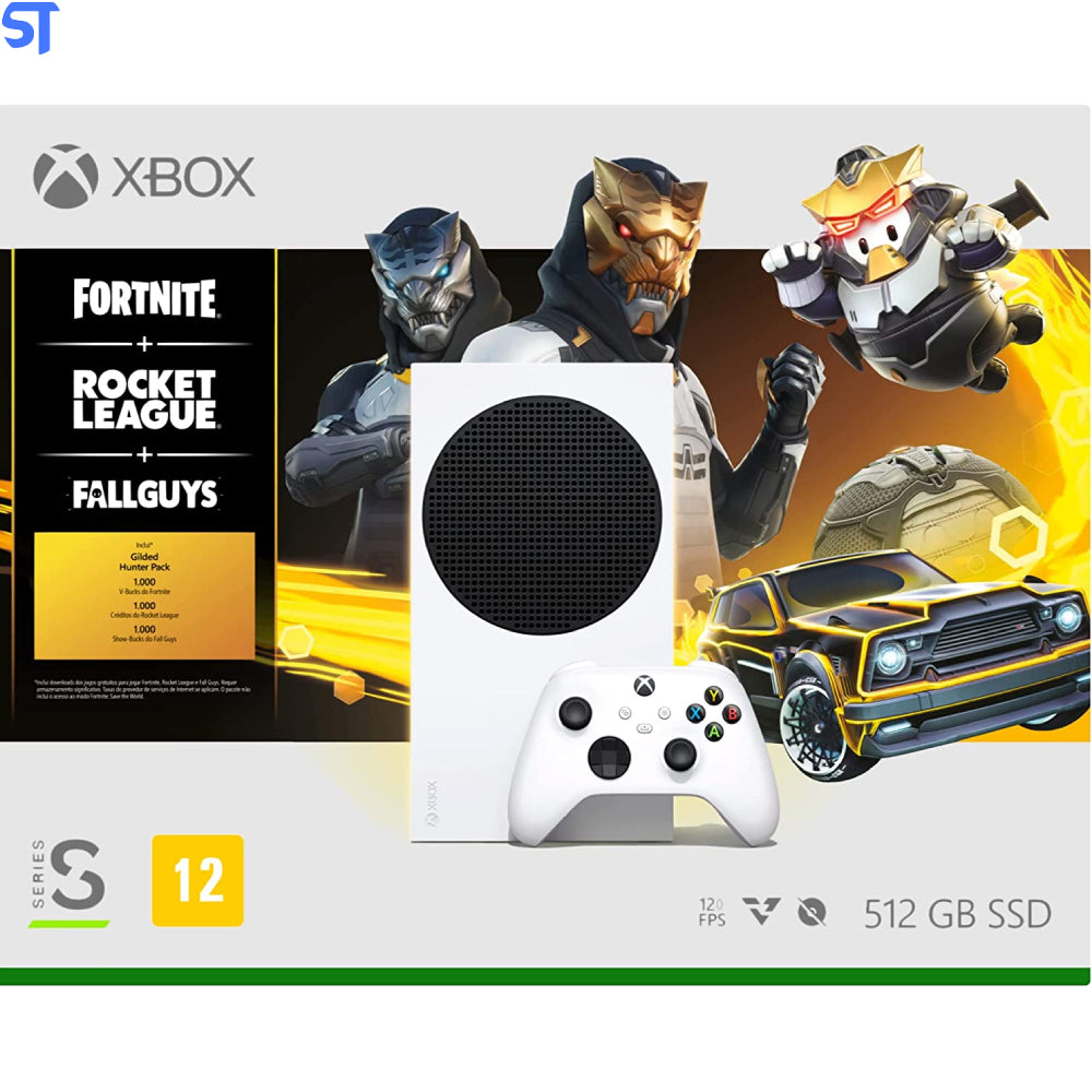 Console Xbox Series S + Fortnite + Rocket League + Fallguys, 512GB, White, Com 1 Controle, RRS-00076