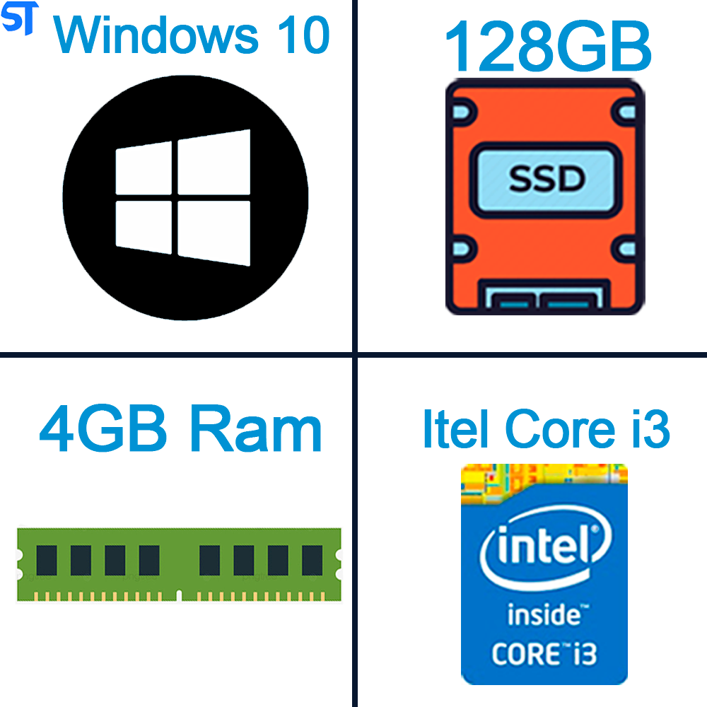 Computador Core i3-3240 -HD SSD 128GB -Memória Ram 4GB -Gabinete C3Tec Com Monitor 15 Teclado e Mouse