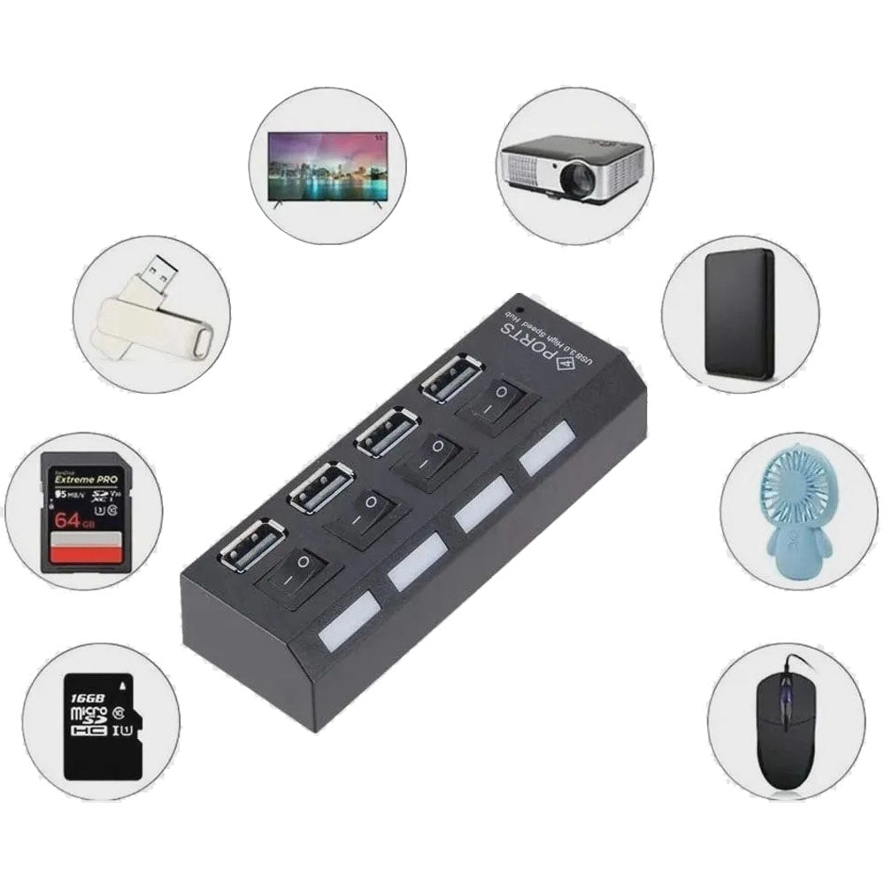 Hub USB Com 4 Portas USB 2.0 - Aoweixun Orvesion