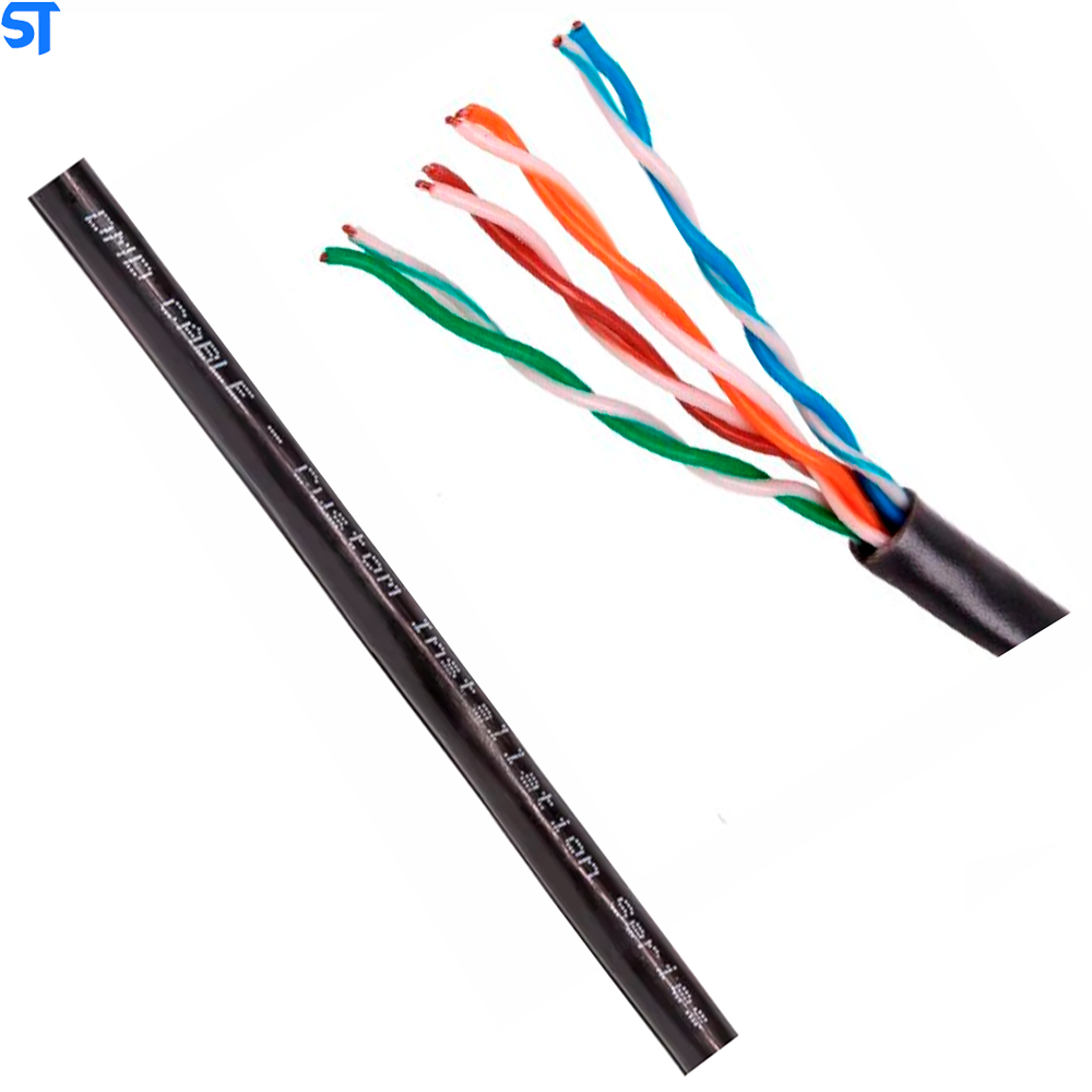 Cabo de Rede 3 Metros Mk2 Tecno 23AWG UTP Categoria 5E Preto 3Mt Com Plug Wurt