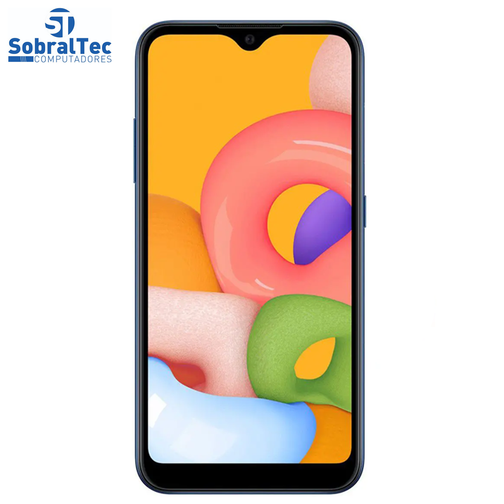 Smartphone Samsung Galaxy A01 32GB Azul Octa-Core - 2GB RAM Tela 5,7” Câm. Dupla + Câm. Selfie 5MP