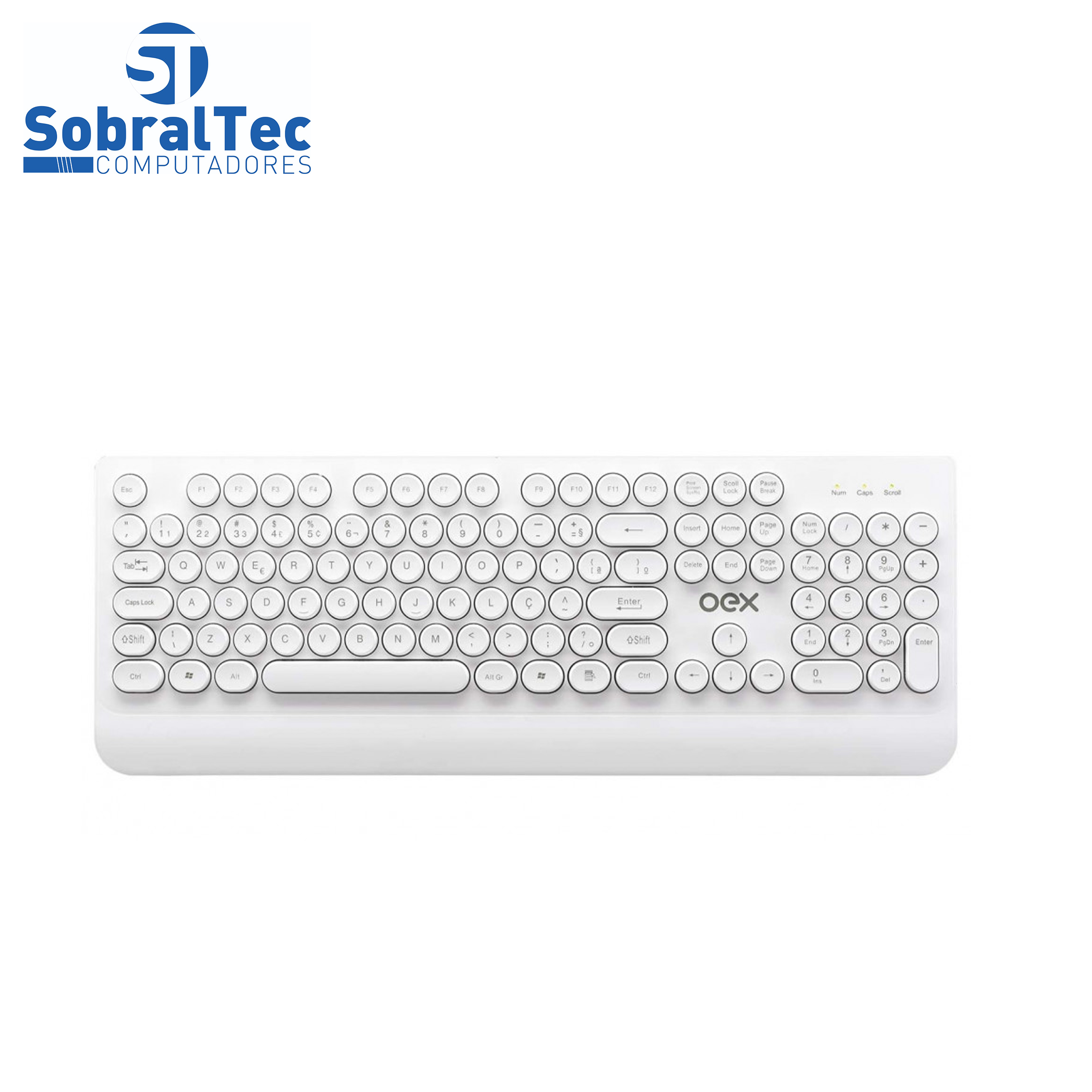 Teclado Oex Pop In, ABNT2, Branco - TC401