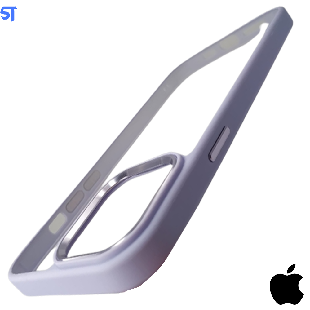 Capa Transparente Para iPhone 11 Com Frame de Metal Anti Impacto Ótimo Acabamento - Roxa