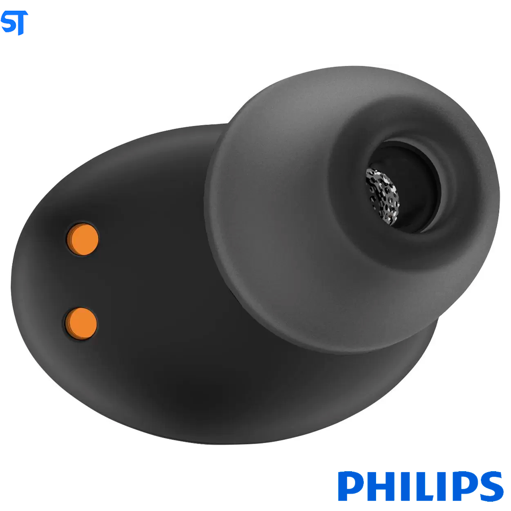 Fone De Ouvido Bluetooth Philips Tat1235Bk Preto Tws Com Microfone E Bateria De Até 18H, Resistente À Água Ipx5