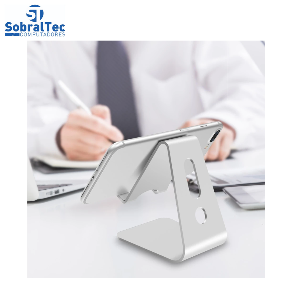 Suporte Universal De Alumínio Ajustável Para Tablet E Smartphone