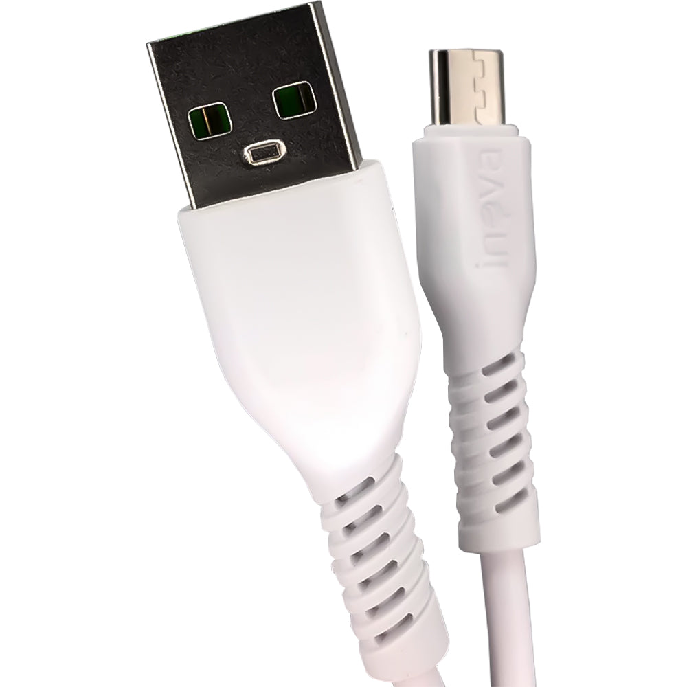 Carregador Rápido V8 Com 2 Portas USB 4.8A com Carregamento Inteligente Inova Branco- CAR-3173S
