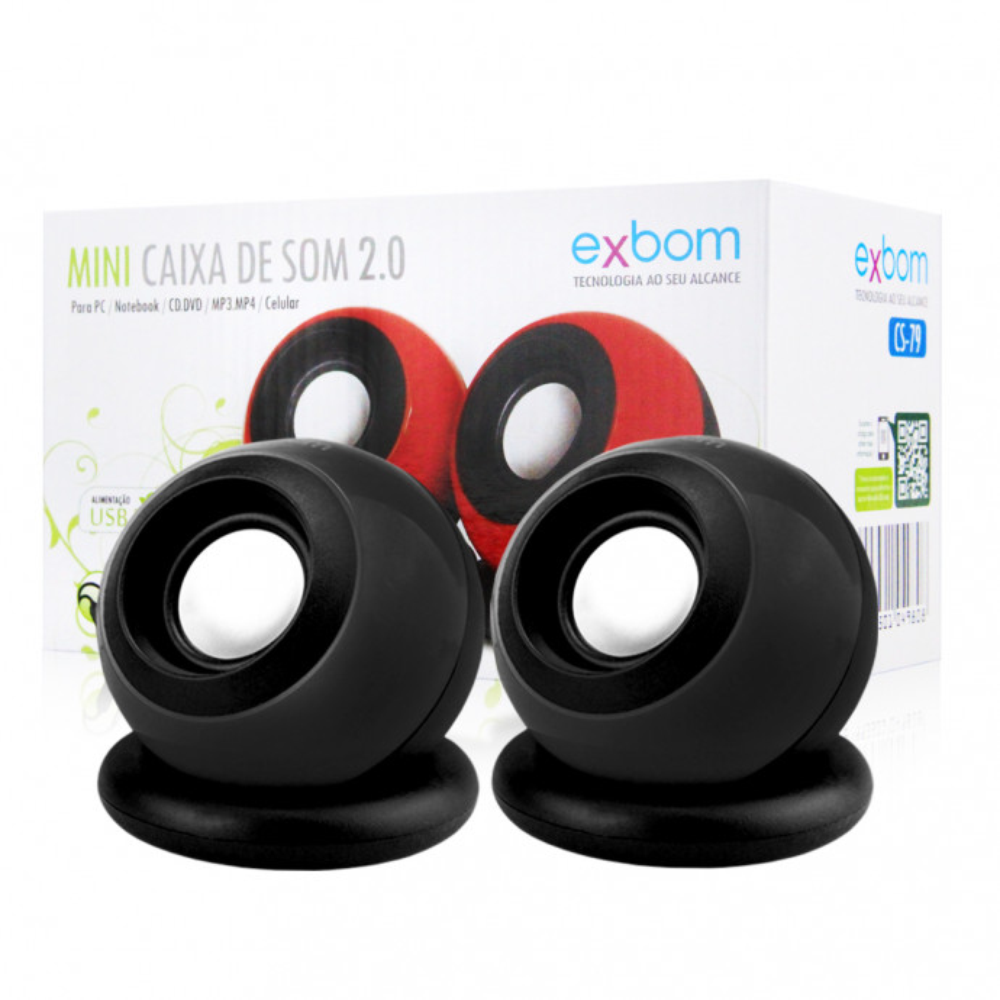 Caixa De Som 2.0 Para Computador e Notebook Exbom CS-79