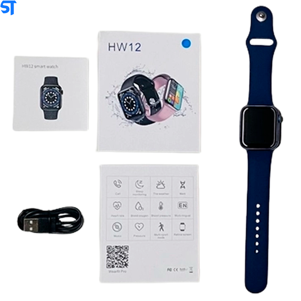 Relógio SmartWatch HW12 Azul 40mm Tela Infinita Com Sensor Cardíaco