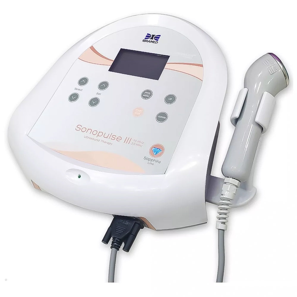 Aparelho De Ultrassom Sonopulse Iii Ibramed Duplo 1 E 3 Mhz Com Gel 1KL- Cubeta 200ML e Espatula