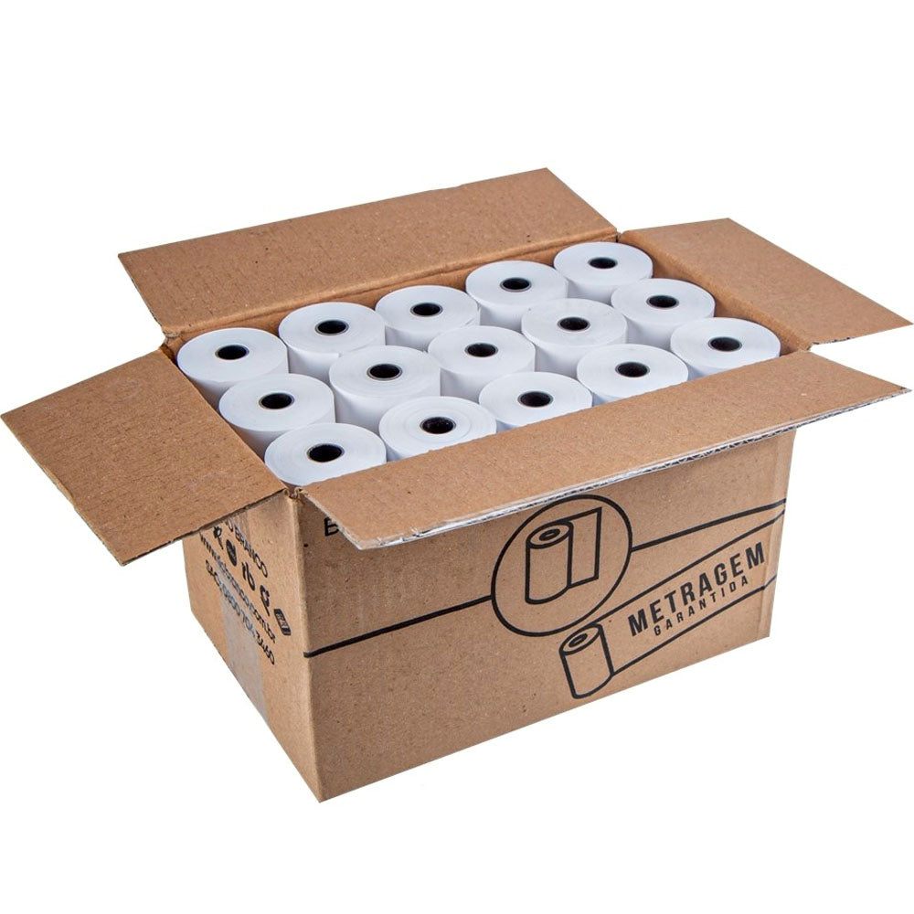Caixa de Bobina Termica 57mm x 22m 1 Via 30 Unidades - Rio Branco - Branca