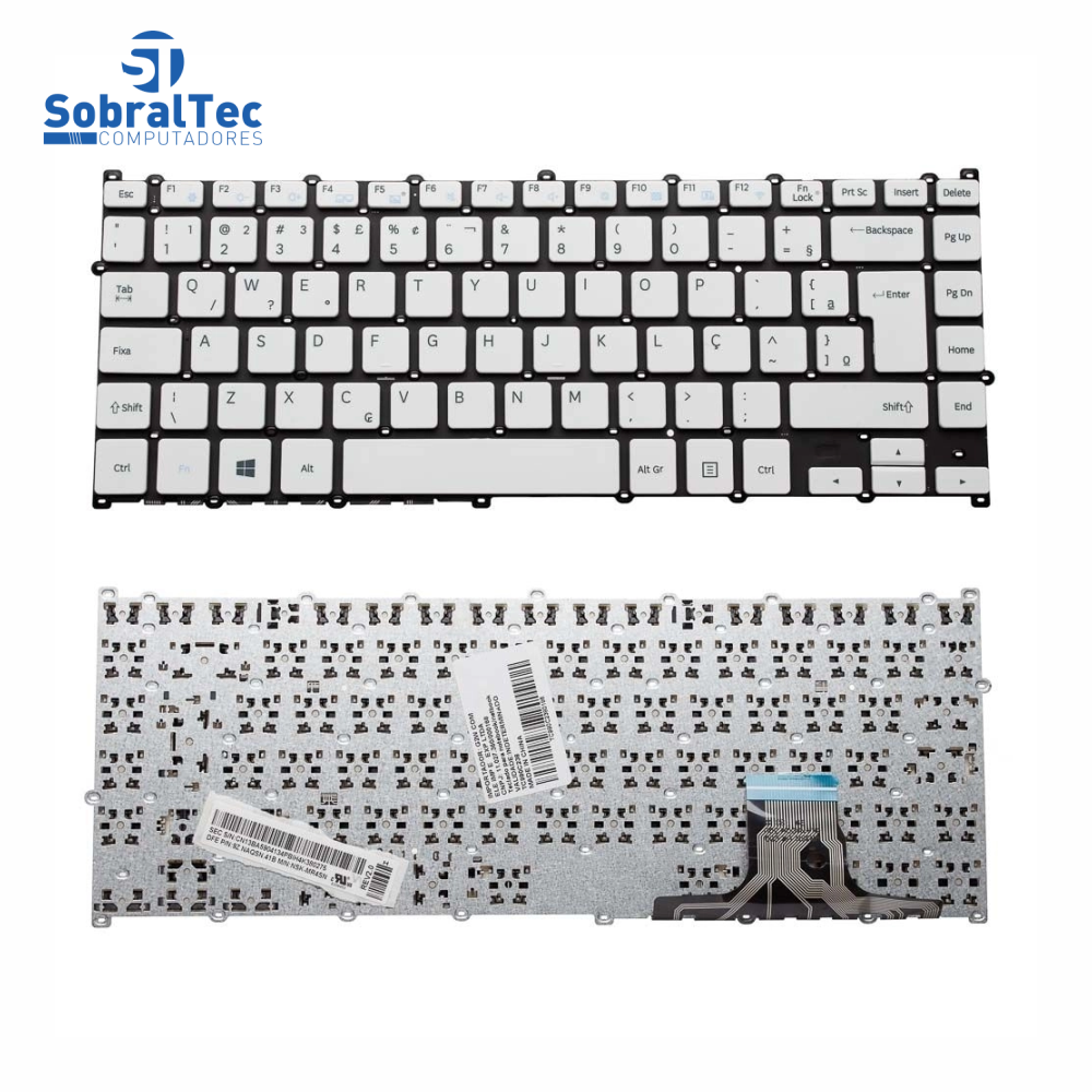Teclado Notebook Compativel Com Samsung Np500r4k Np500r4l 500r4k - White - BR - No Frame