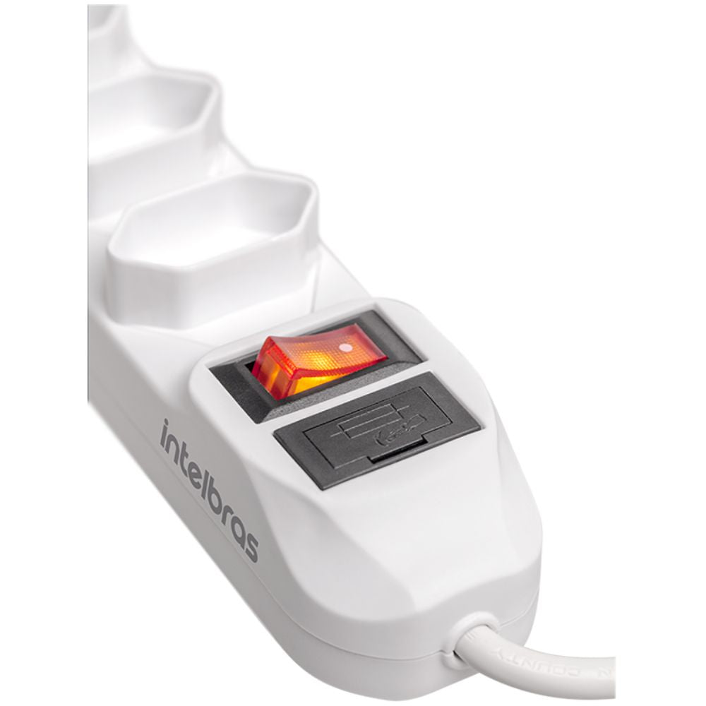 Protetor Eletrônico Intelbras com 4 Tomadas Epe 1004, Branco 1,50MT
