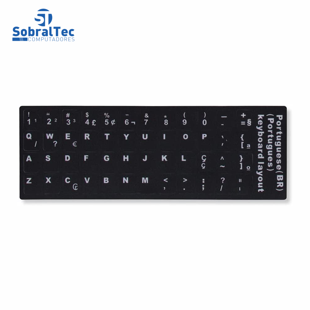 Adesivo Key Sticker Para Notebook Preto Keyboard Layout AC051