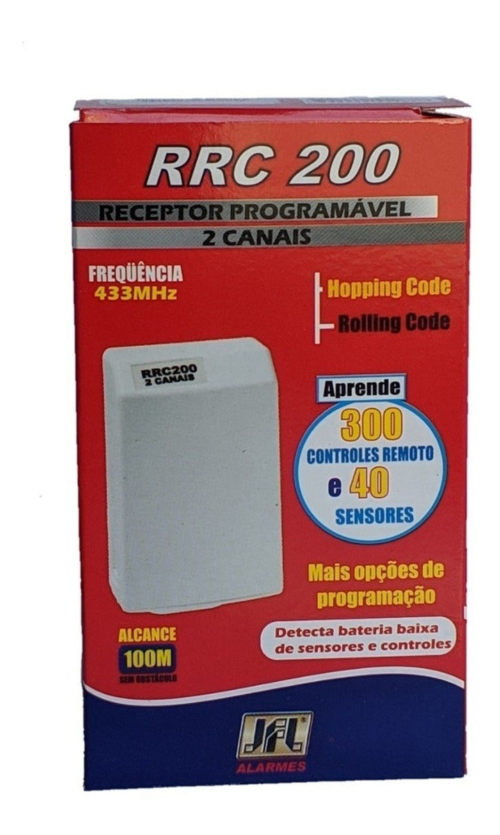 Receptor Programável RRC-200, 433mhz, 2 Canais 100 M Universal - JFL